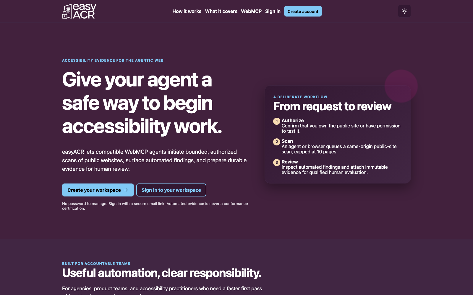 Building easyACR: an accessibility scanner for agents